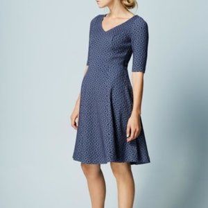 Boden Floral Jacquard Dress Blue
